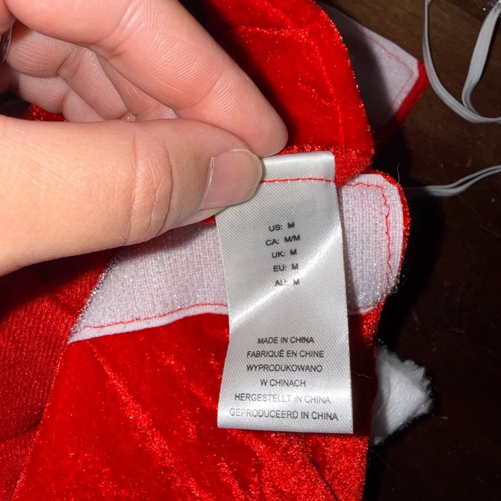 Red and White Mrs. Claus dog Outfit Sz M